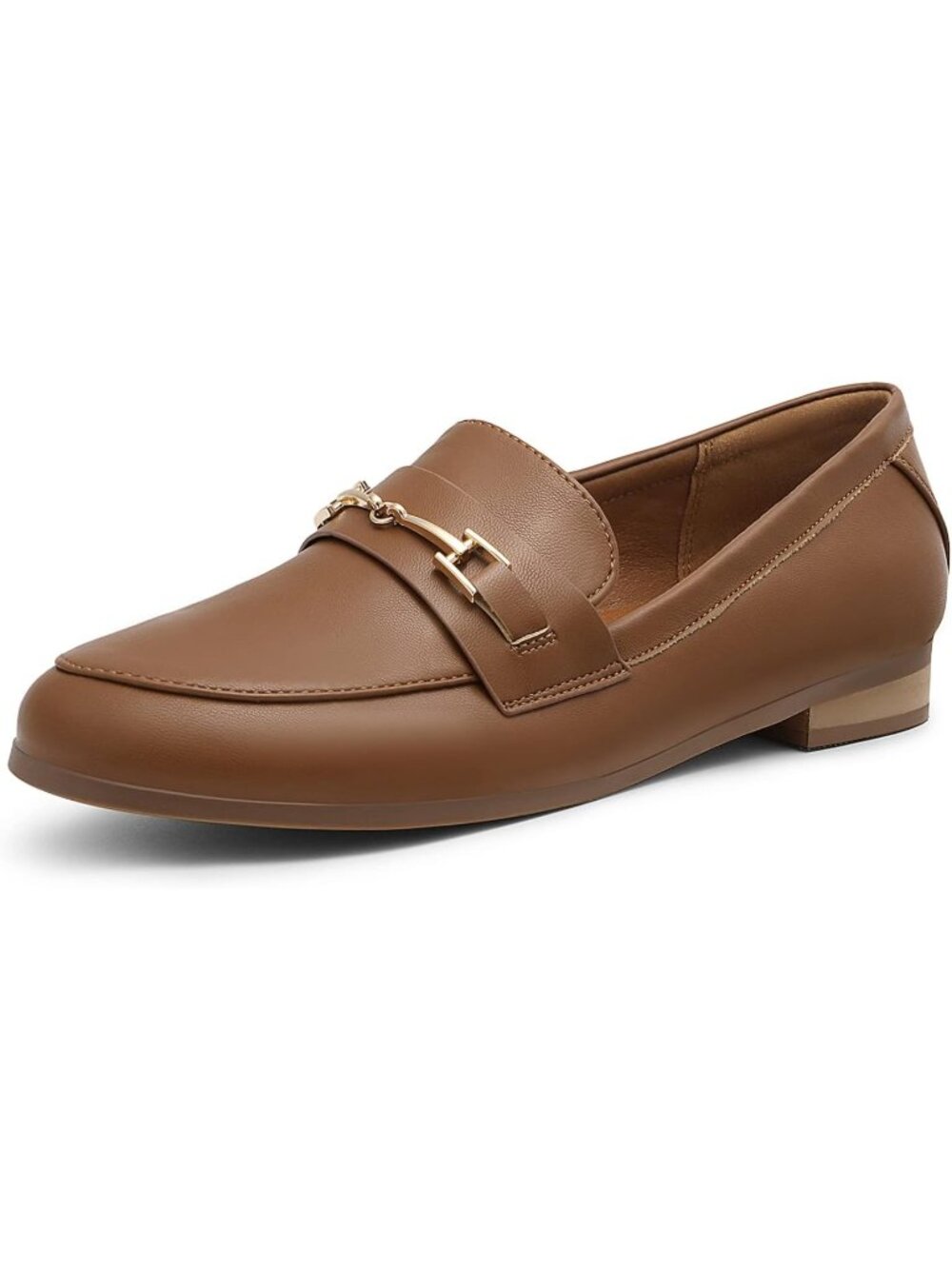 DREAM PAIRS Women's Brown Comfortable Classic Office Work Flat Loafer Shoes